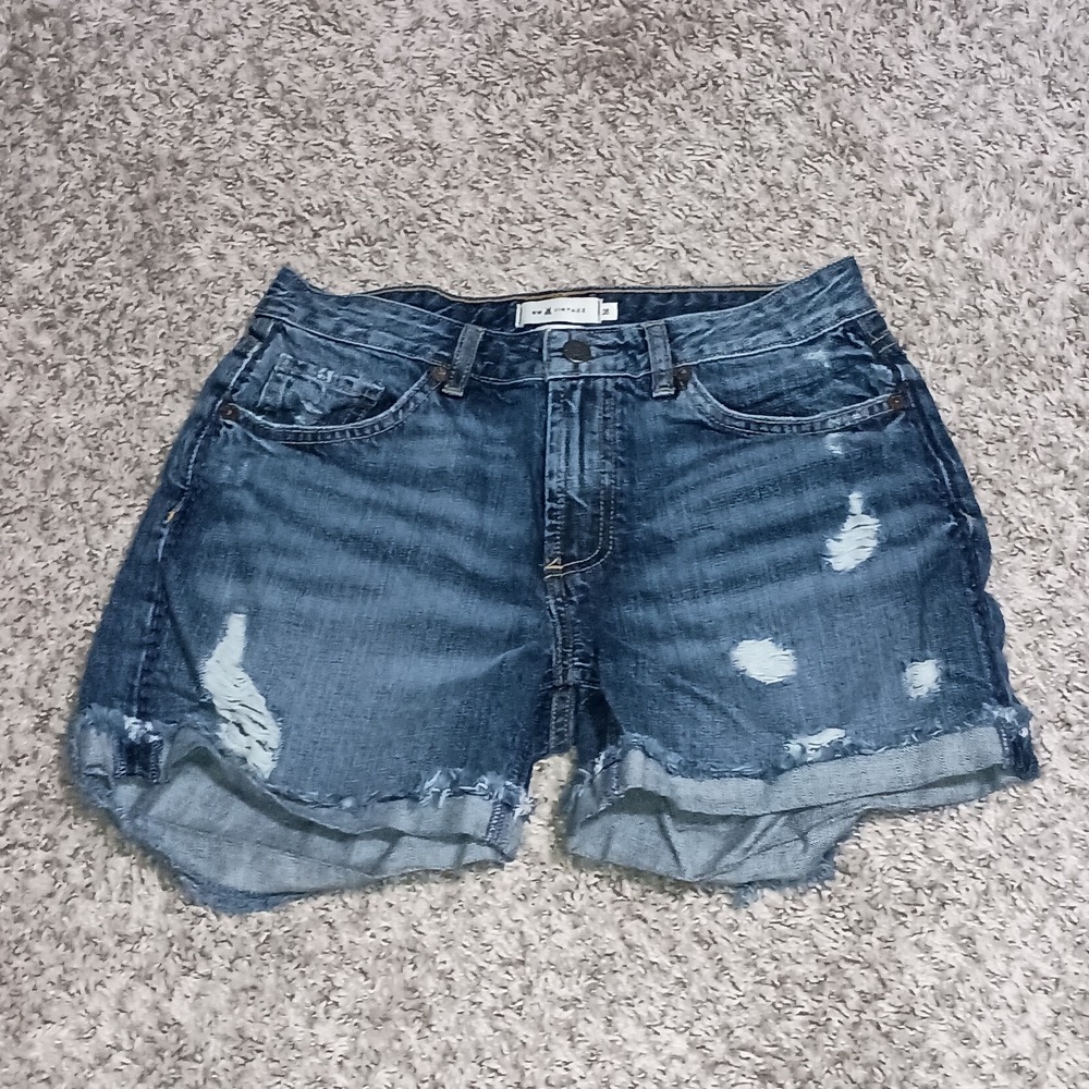 Women's MM Vintage Shorts Size 26 Color Blue Boyfriend Short Beach Lake Cute...